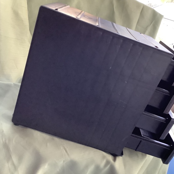 Four 9”x13” dark color plastic drawers desk home office storage organizer unit - Picture 6 of 6